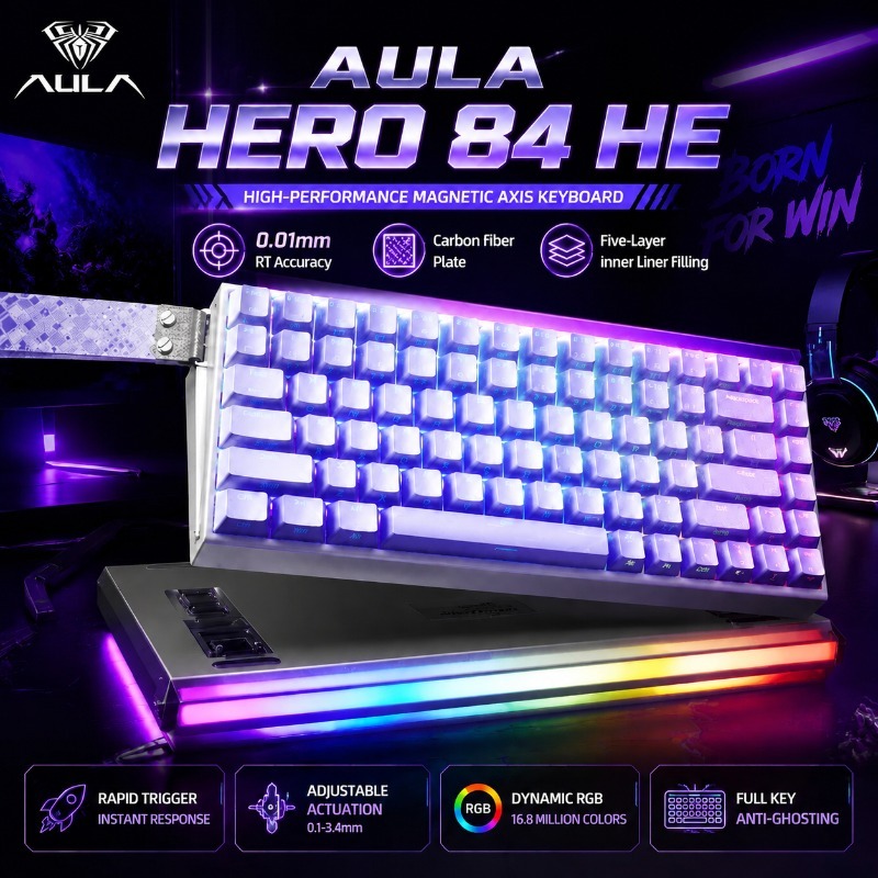 Gaming Keyboard Backlit - AULA HERO84 마그네틱 게이밍 기계식 키보드