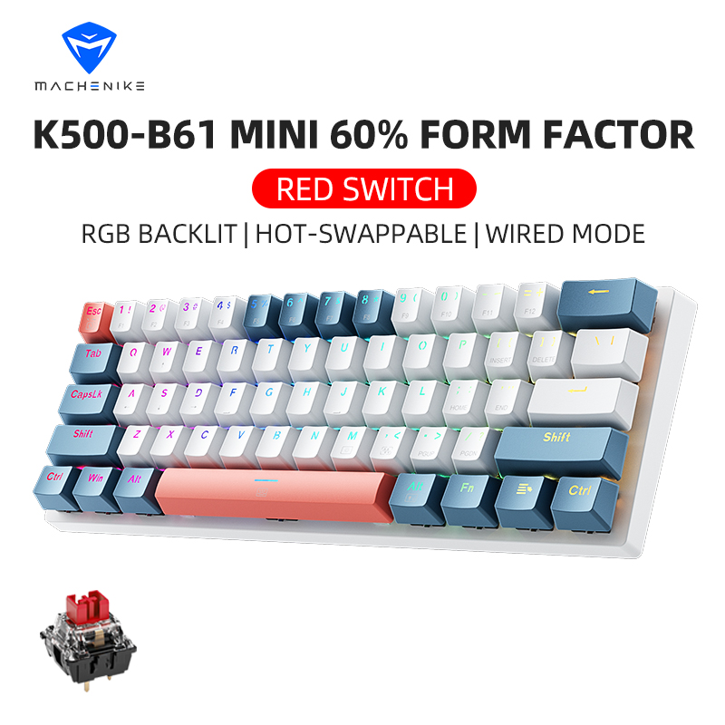 Gaming Keyboard Blue Switches - K500-B61 마체니크 미니 기계식 키보드 60%