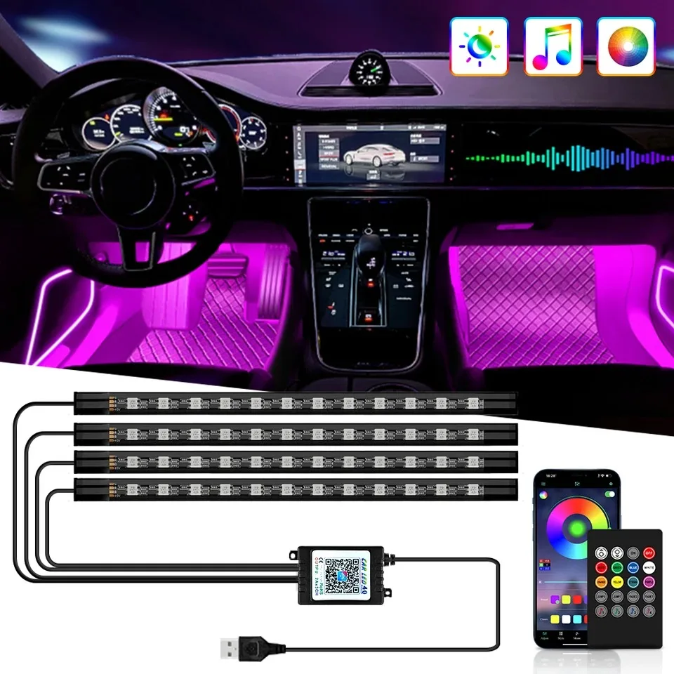 Rgb Underglow Strip - 유니버설 48 LED USB 자동차 RGB