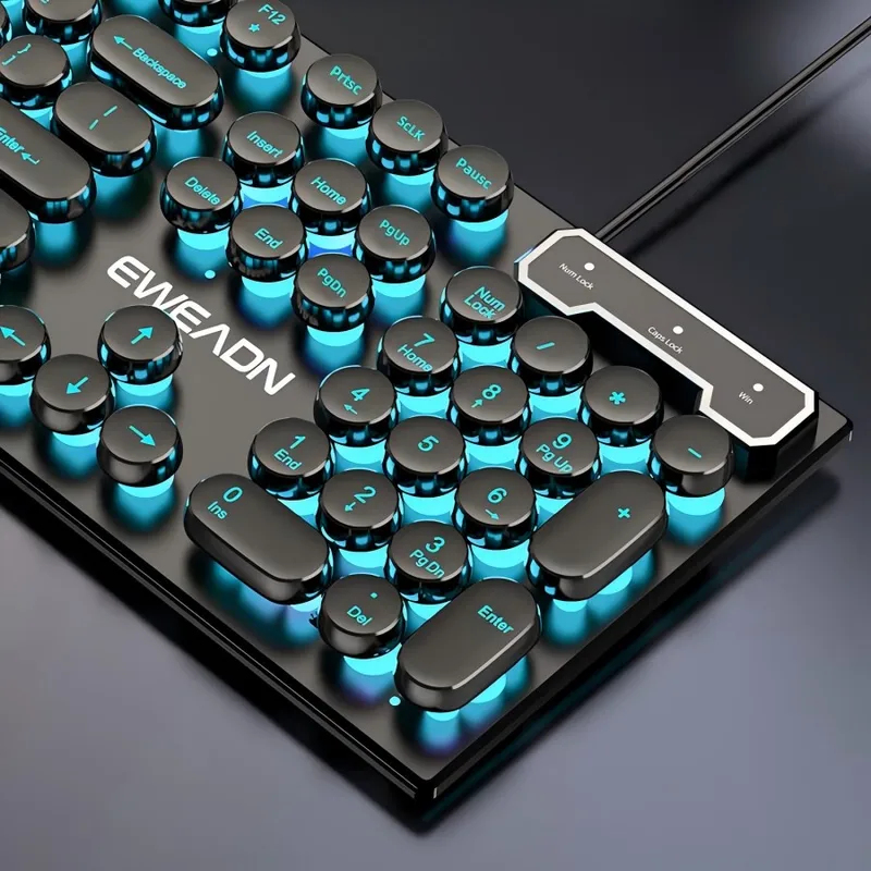 Gaming Keyboard Backlit - 레트로 펑크 기계식 느낌 키보드 마우스