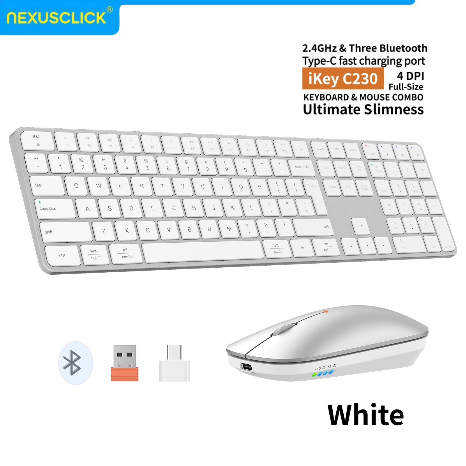 Keyboard Gaming Mac - NexusClick 충전식 무선 키보드 마우스 콤보,