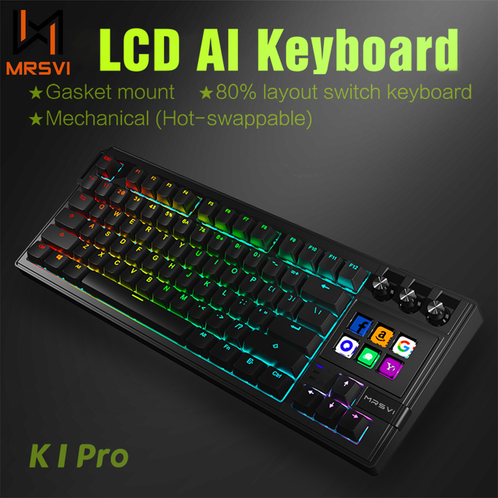 Keyboard Gaming Mac - MRSVI K1 PRO 비주얼 LCD AI