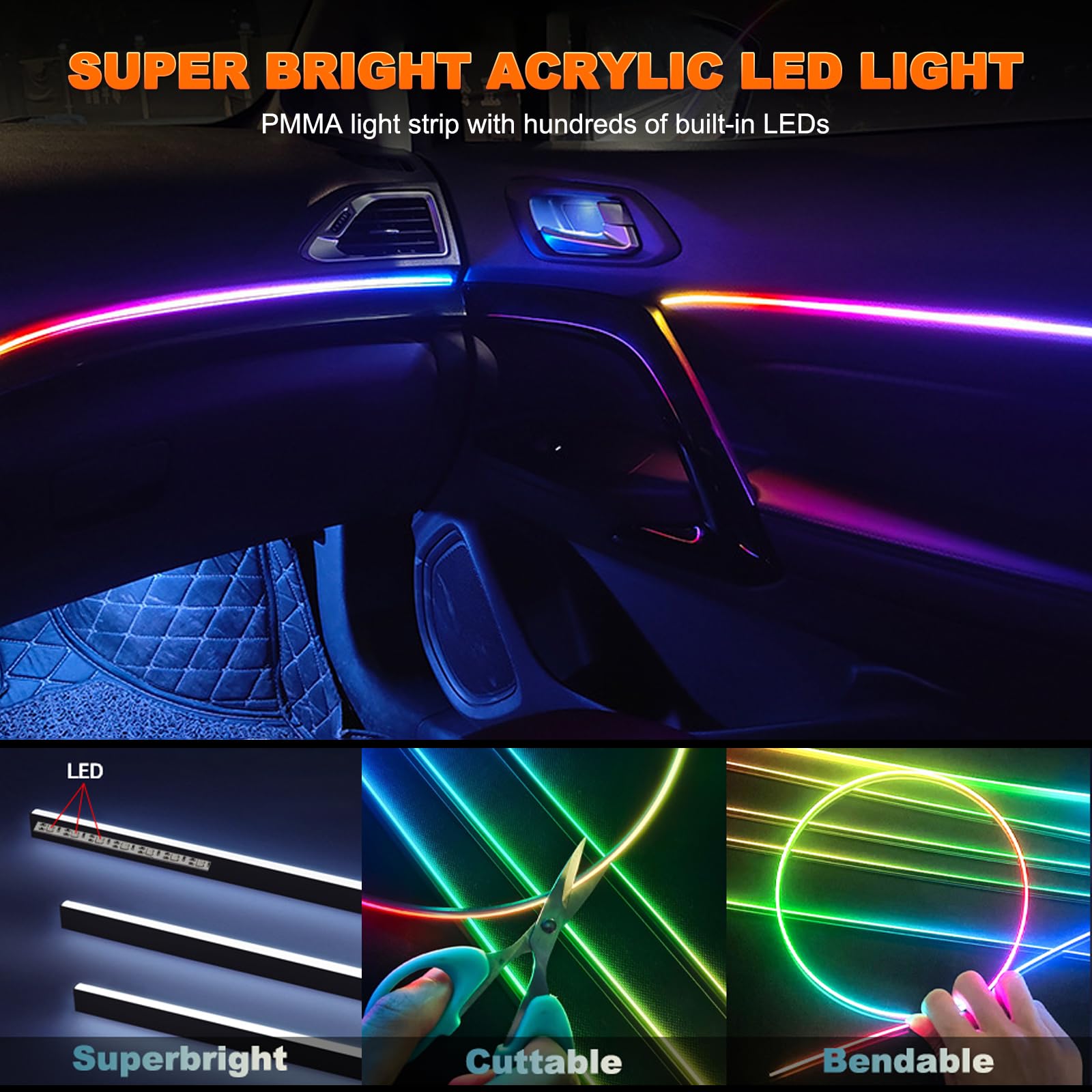 다이내믹 네온 자동차 주변 조명, 드림컬러 아크릴 LE - Rgb Underglow Strip 리뷰 및 가격