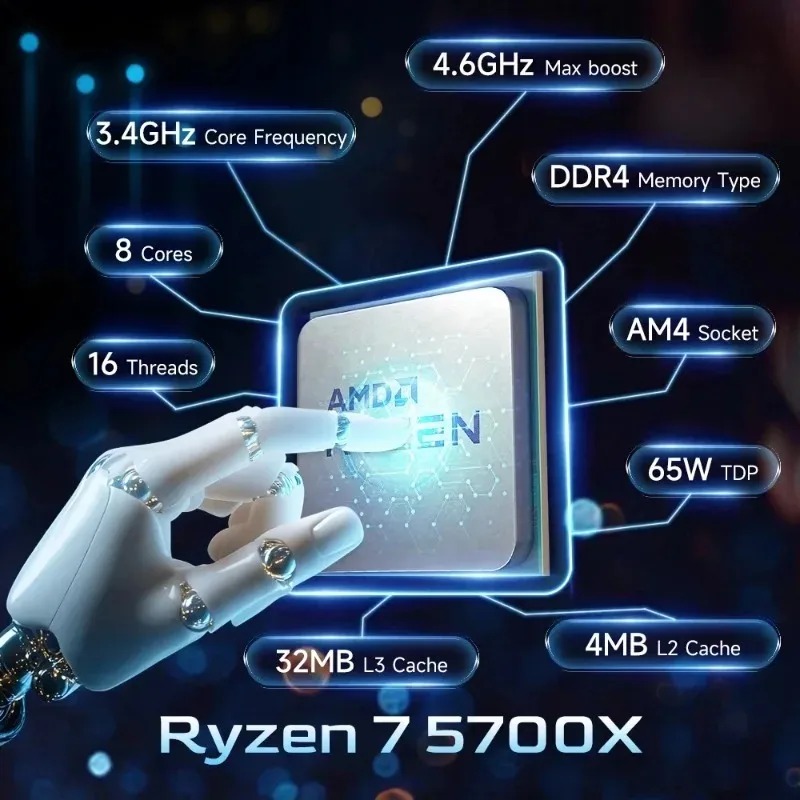 AMD 라이젠 7 5700X 언락 데스크탑 CPU, 8 - Amd Cpu Ryzen 7 리뷰 및 가격