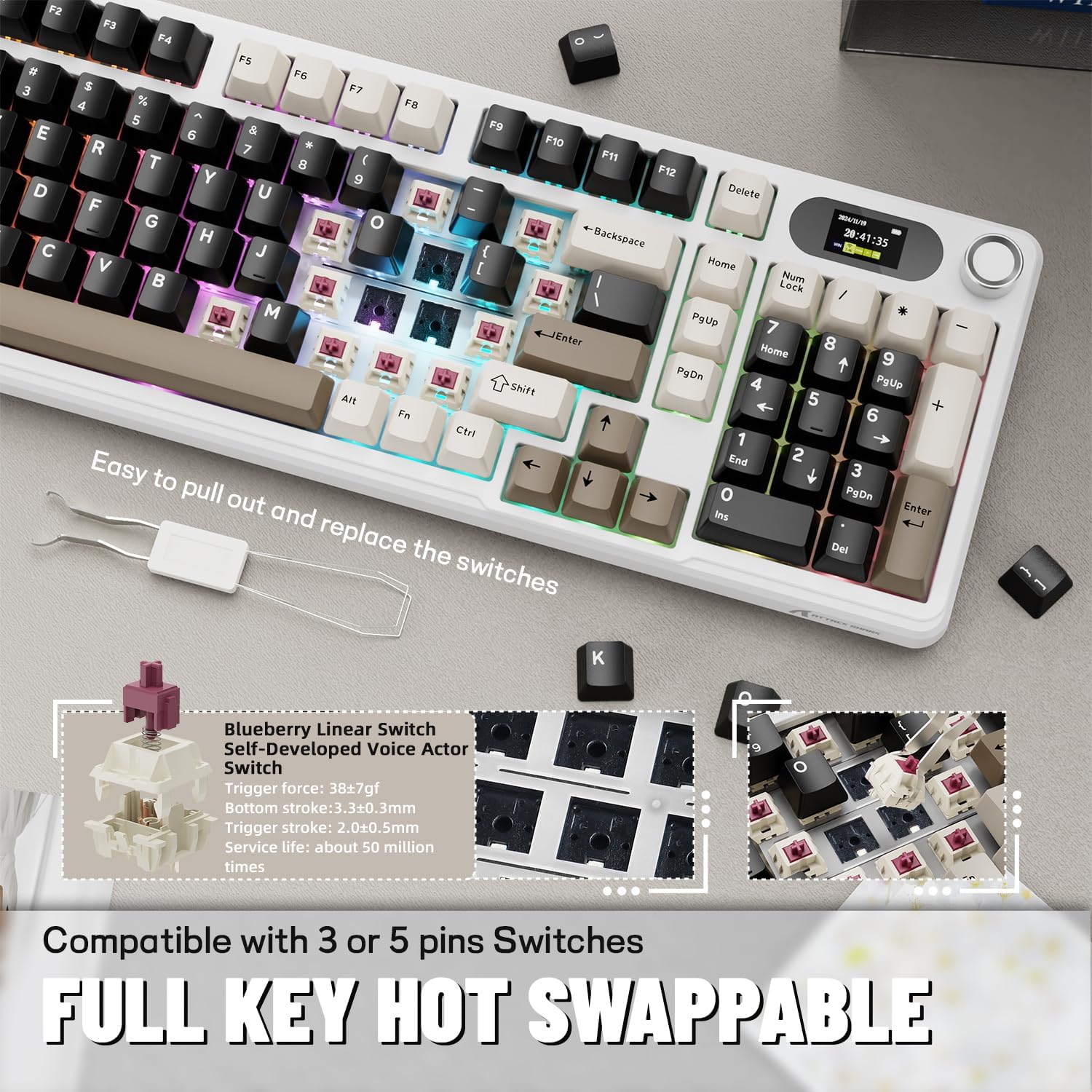 ATTACK SHARK X98Pro 무선 기계식 키보드 - Keyboard Gaming Mac 리뷰 및 가격