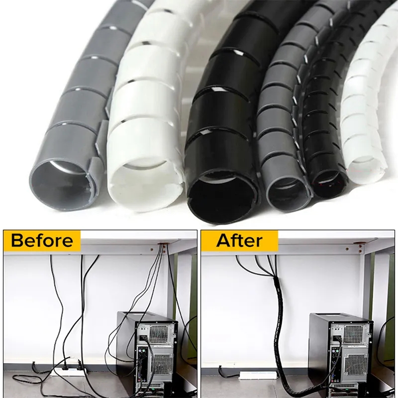 1/2M 유연한 나선형 케이블 정리 클립 보관 파이프  - Coiled Usb Cable 리뷰 및 가격