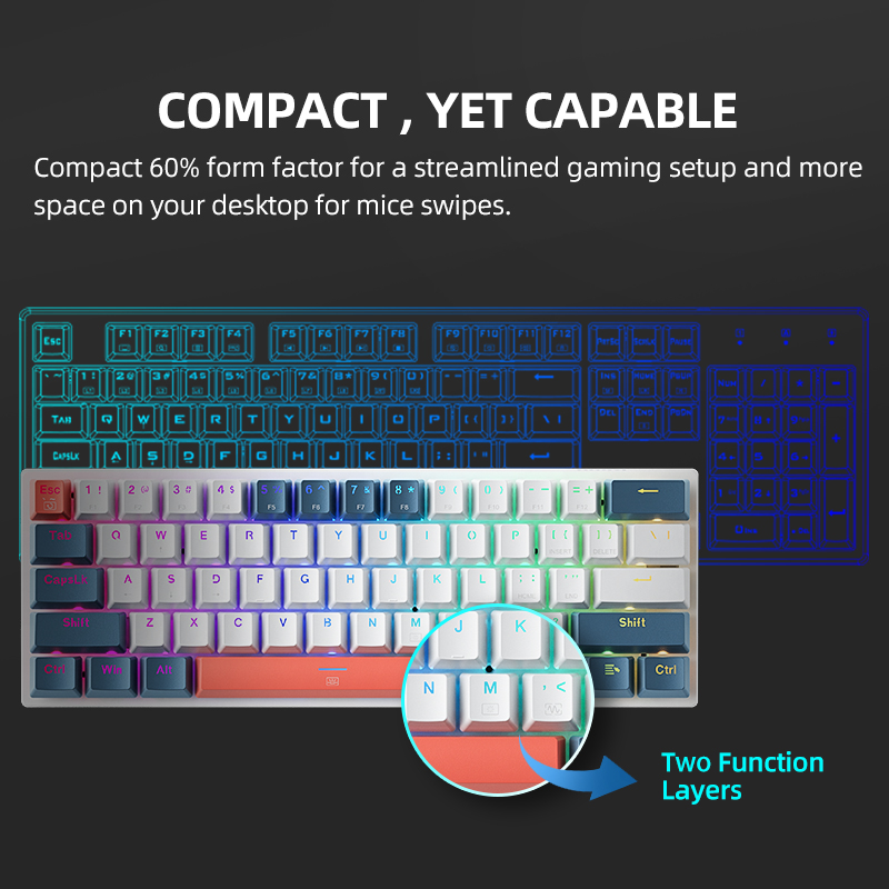 K500-B61 마체니크 미니 기계식 키보드 60% 폼 - Gaming Keyboard Blue Switches 리뷰 및 가격