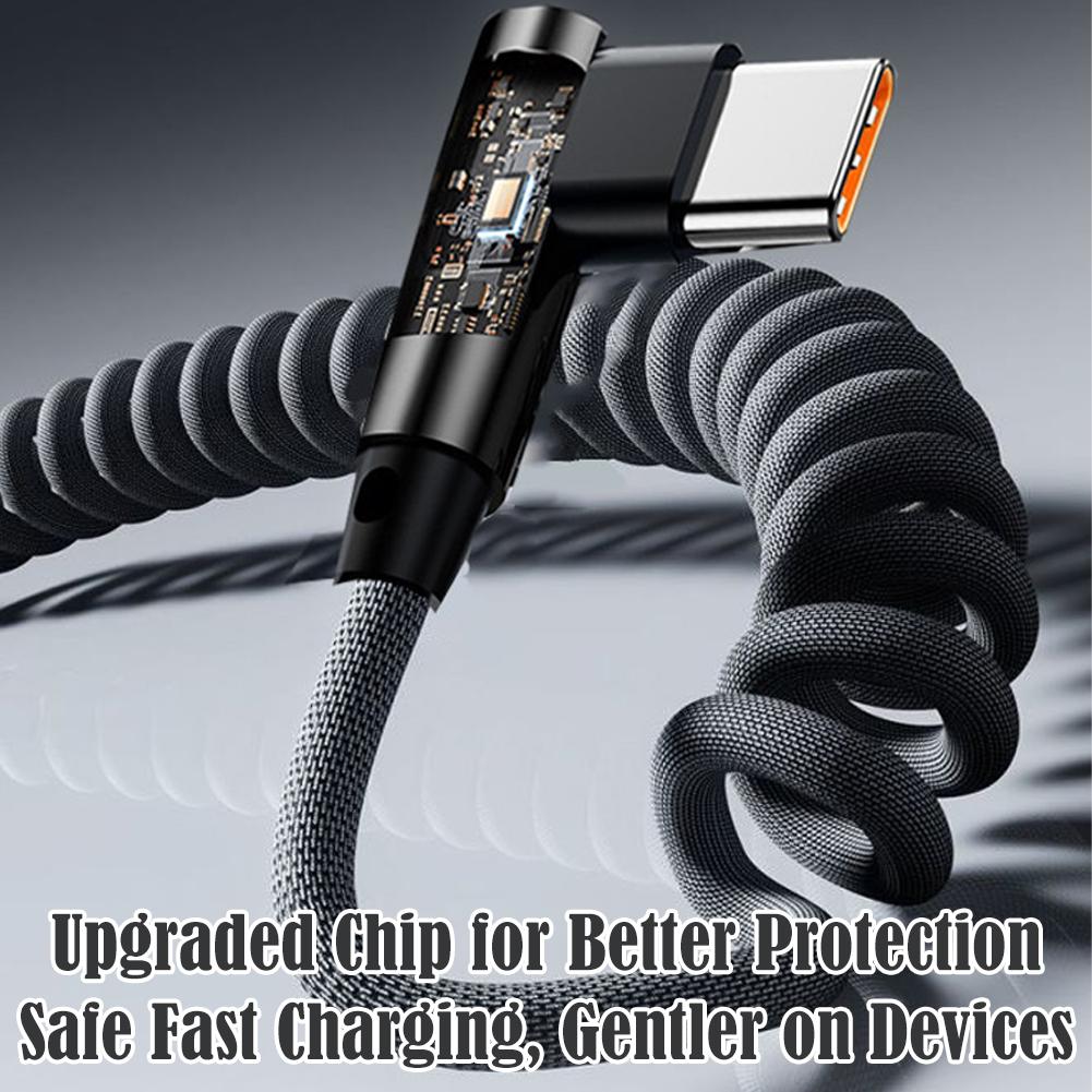 120W 고속 충전 코일형 USB C 케이블 90도 L - Coiled Usb Cable 리뷰 및 가격