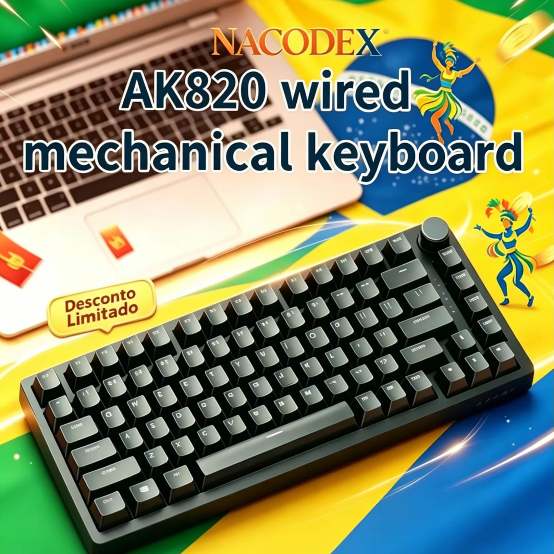 AJAZZ AK820 유선 회전식 볼륨 버튼 사무실 및 - Gaming Keyboard Thocky 리뷰 및 가격