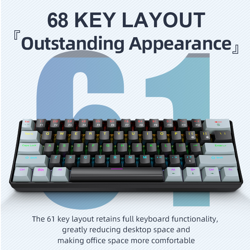 APAYADO K61 미니 기계식 키보드, 유선, 61 - Gaming Keyboard Thocky 리뷰 및 가격