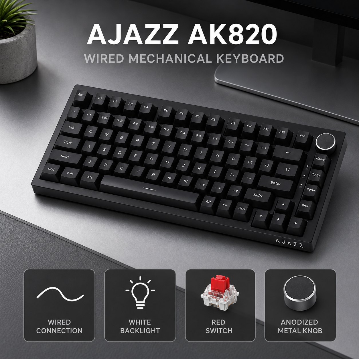 AJAZZ AK820, AK820 Pro: 노브가 장착 - Gaming Keyboard Thocky 리뷰 및 가격
