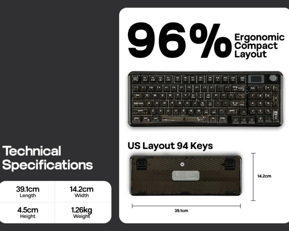 AULA F-NB98 96% ANSI US 레이아웃 트 - Keyboard Gaming Transparent 리뷰 및 가격