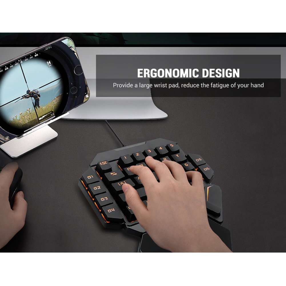 블랙라이트 키보드 한 손으로 키보드 매크로 정의 기능이 - Gaming Keyboard Half 리뷰 및 가격