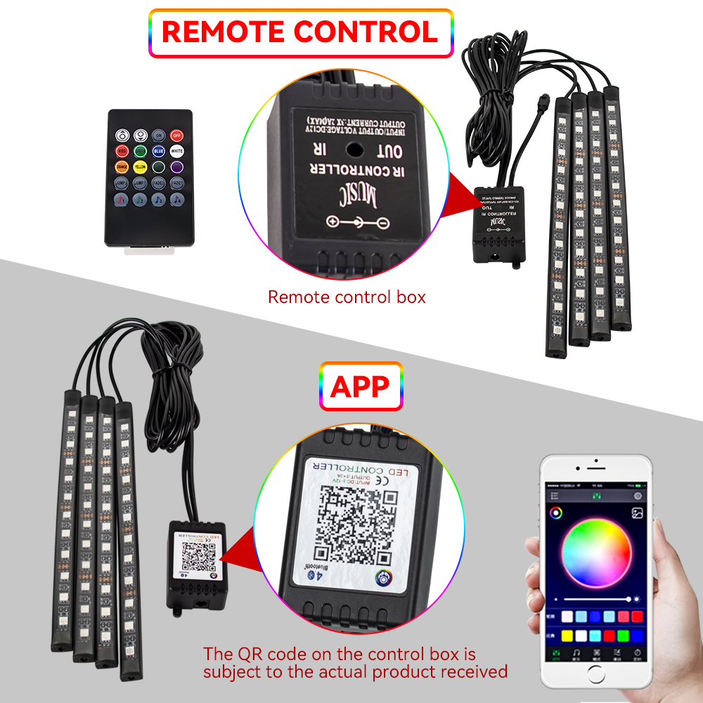 RGB LED 오토바이 분위기 풋 라이트 키트, 앱 음 - Rgb Underglow Strip 리뷰 및 가격