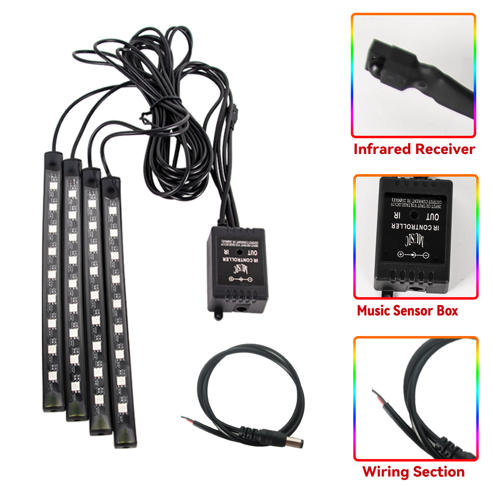 RGB LED 오토바이 분위기 풋 라이트 키트, 앱 음 - Rgb Underglow Strip 리뷰 및 가격