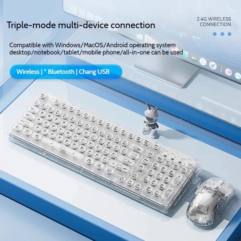 투명 아이스 크리스탈 무선 블루투스 키보드 마우스 콤보 - Keyboard Gaming Transparent 리뷰 및 가격