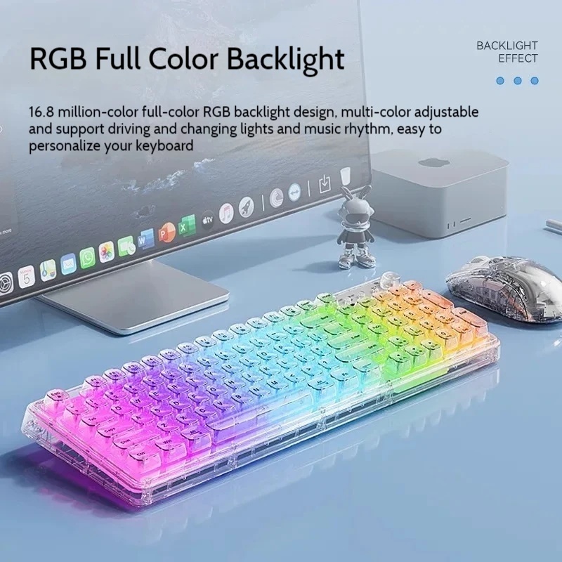 투명 아이스 크리스탈 무선 블루투스 키보드 마우스 콤보 - Keyboard Gaming Transparent 리뷰 및 가격