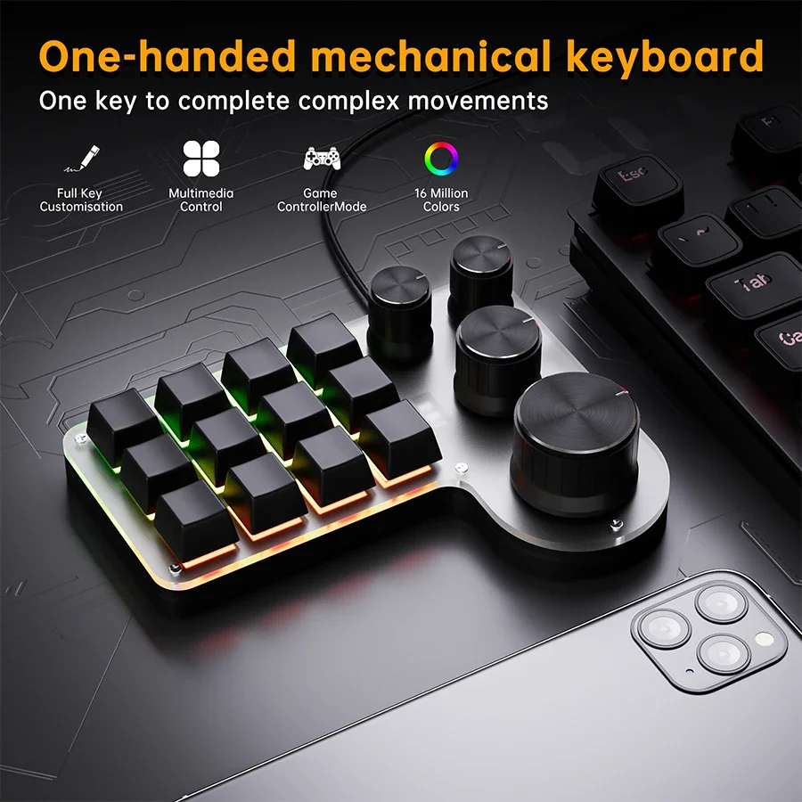 3가지 모드 12키 기계식 키보드 4개 노브 맞춤 프로 - Gaming Keyboard Half 리뷰 및 가격