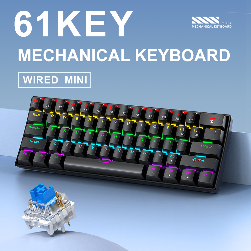 K61 유선 기계식 게이밍 키보드, 60% 61키 미니 - Gaming Keyboard Thocky 리뷰 및 가격