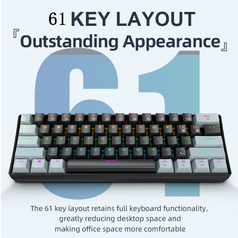 K61 유선 기계식 게이밍 키보드, 60% 61키 미니 - Gaming Keyboard Thocky 리뷰 및 가격