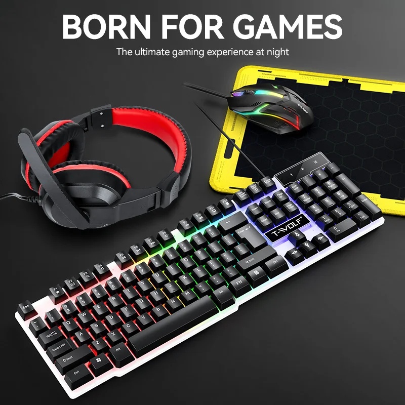 새로운 USB 키보드 및 마우스 게이밍 헤드셋 콤보 4 - Gaming Keyboard Extension 리뷰 및 가격