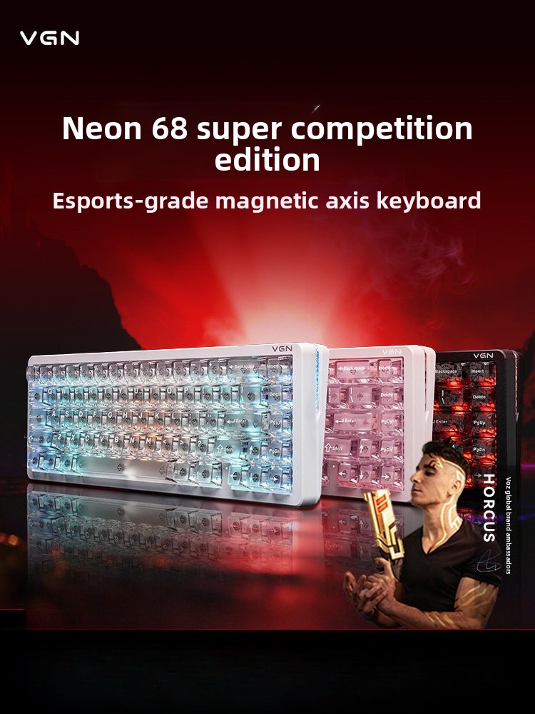 맞춤형 네온 디자인 68% 레이아웃 마그네틱 축 키보드 - Gaming Keyboard Thocky 리뷰 및 가격