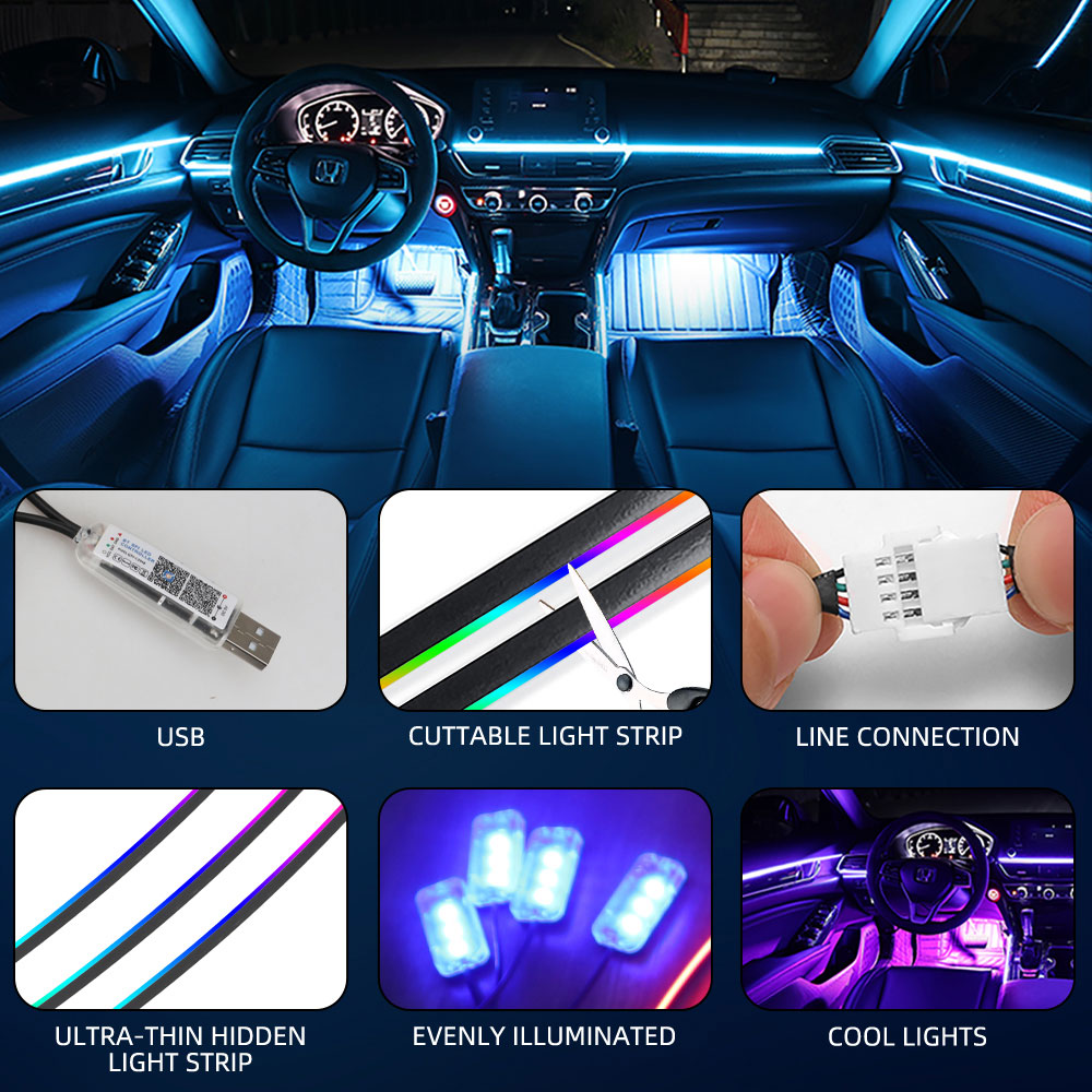 35/75/110/140cm LED 엠비언트 라이트 스 - Rgb Underglow Strip 리뷰 및 가격