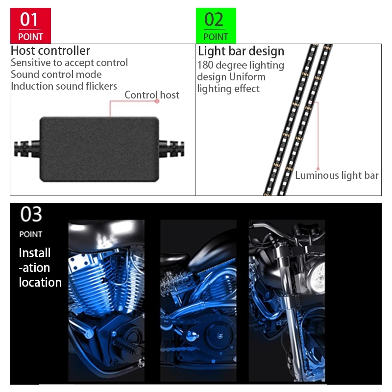 LED 오토바이 장식 주변 조명 스트립 방수 유연한 R - Rgb Underglow Strip 리뷰 및 가격